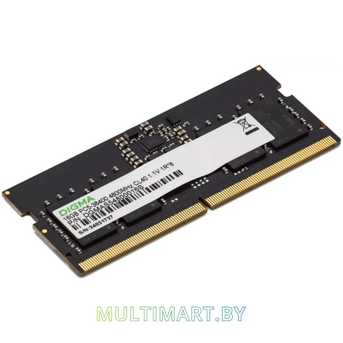 Оперативная память Digma 16GB DDR5 SODIMM PC5-38400 (DGMAS54800016S)